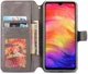 AZNS Xiaomi Redmi Note 7 Leren Stand Portemonnee Hoesje Grijs afbeelding 2
