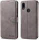 AZNS Xiaomi Redmi Note 7 Leren Stand Portemonnee Hoesje Grijs afbeelding 3