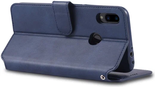 AZNS Xiaomi Redmi Note 7 Leren Stand Portemonnee Hoesje Blauw afbeelding 7