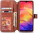 AZNS Xiaomi Redmi Note 7 Leren Stand Portemonnee Hoesje Bruin afbeelding 2