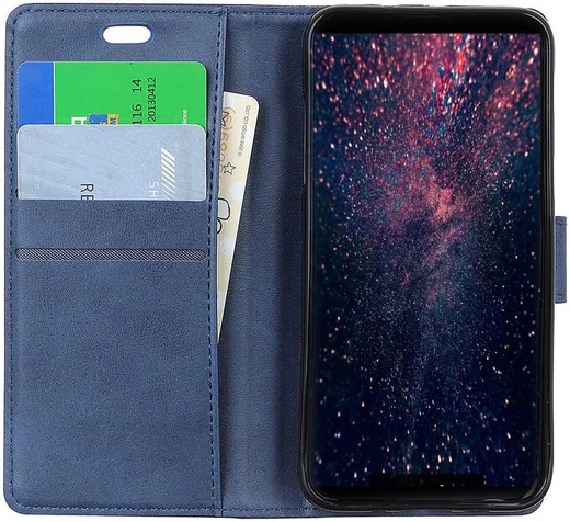Sony Xperia L3 Matte Portemonnee Hoesje Blauw afbeelding 1
