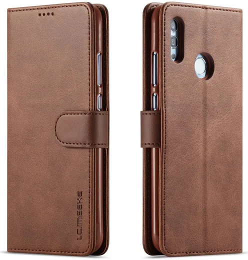 Huawei P Smart (2019) Hoesje Wallet Book Case Kunst Leer Coffee afbeelding 8
