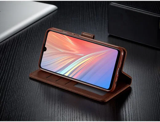 Huawei P Smart (2019) Hoesje Wallet Book Case Kunst Leer Coffee afbeelding 11
