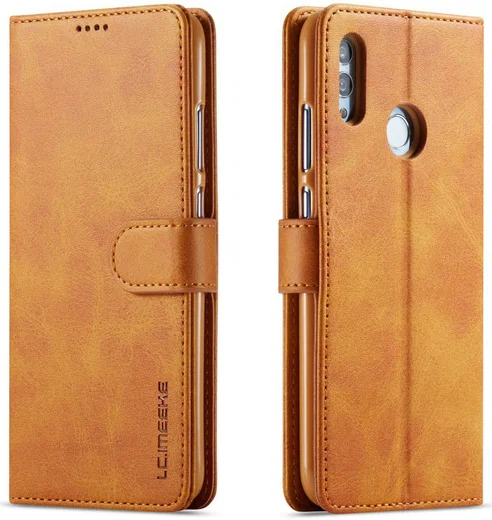 Huawei P Smart 2019 Leren Stand Portemonnee  Bookcase Hoesje Bruin afbeelding 4