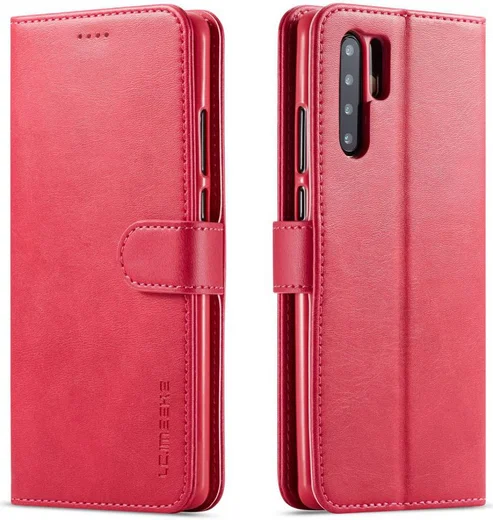 Huawei P30 Pro Book Case Portemonnee Hoesje met Magneetsluiting Rood afbeelding 2