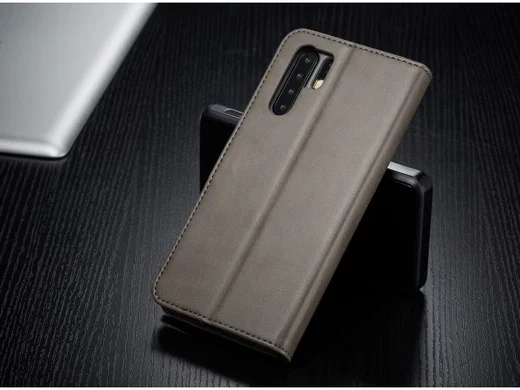 Huawei P30 Pro Book Case Portemonnee Hoesje met Magneetsluiting Grijs afbeelding 6
