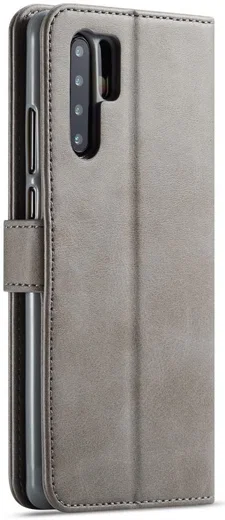 Huawei P30 Pro Book Case Portemonnee Hoesje met Magneetsluiting Grijs afbeelding 1