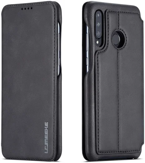 Huawei P30 Lite Portemonnee Bookcase Hoesje met Kaarthouder Zwart afbeelding 6