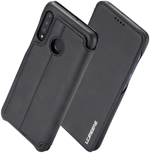 Huawei P30 Lite Portemonnee Bookcase Hoesje met Kaarthouder Zwart afbeelding 2