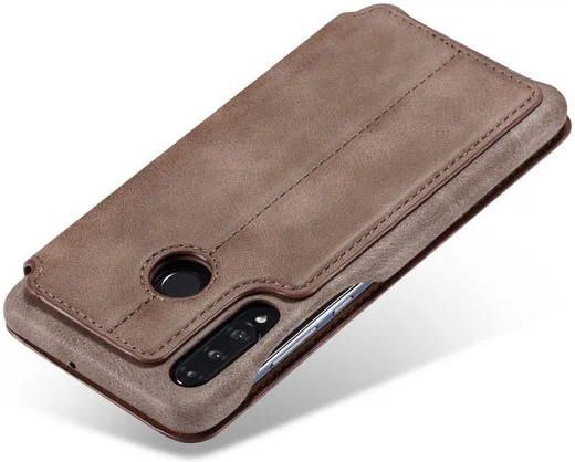 Huawei P30 Lite Portemonnee Bookcase Hoesje met Kaarthouder Coffee afbeelding 11