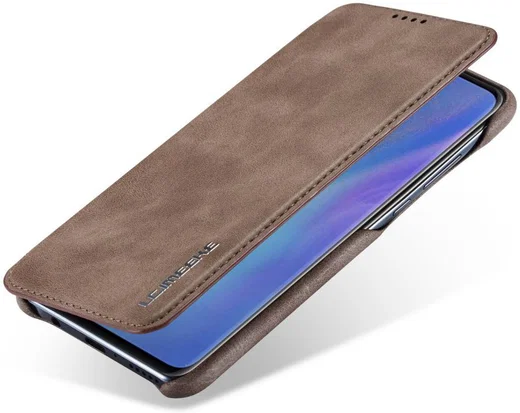 Huawei P30 Lite Portemonnee Bookcase Hoesje met Kaarthouder Coffee afbeelding 1