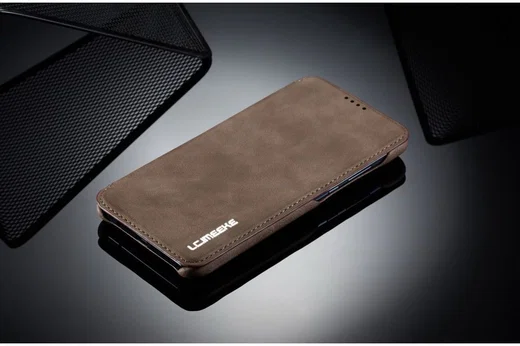Huawei P30 Lite Portemonnee Bookcase Hoesje met Kaarthouder Coffee afbeelding 13