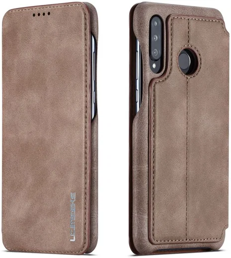 Huawei P30 Lite Portemonnee Bookcase Hoesje met Kaarthouder Coffee afbeelding 8