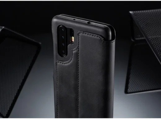 Huawei P30 Pro Retro Portemonnee Bookcase Hoesje Zwart afbeelding 14