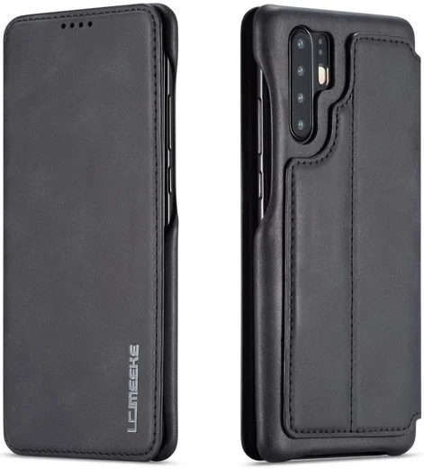 Huawei P30 Pro Retro Portemonnee Bookcase Hoesje Zwart afbeelding 2