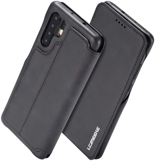 Huawei P30 Pro Retro Portemonnee Bookcase Hoesje Zwart afbeelding 3