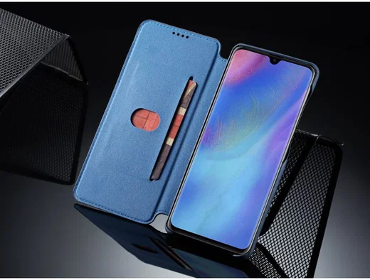 Huawei P30 Pro Retro Portemonnee Bookcase Hoesje Blauw afbeelding 4