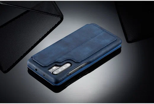 Huawei P30 Pro Retro Portemonnee Bookcase Hoesje Blauw afbeelding 9