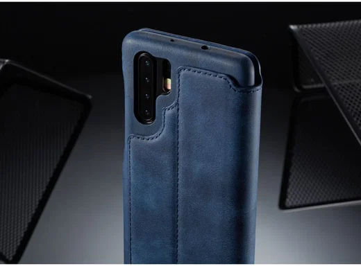 Huawei P30 Pro Retro Portemonnee Bookcase Hoesje Blauw afbeelding 11
