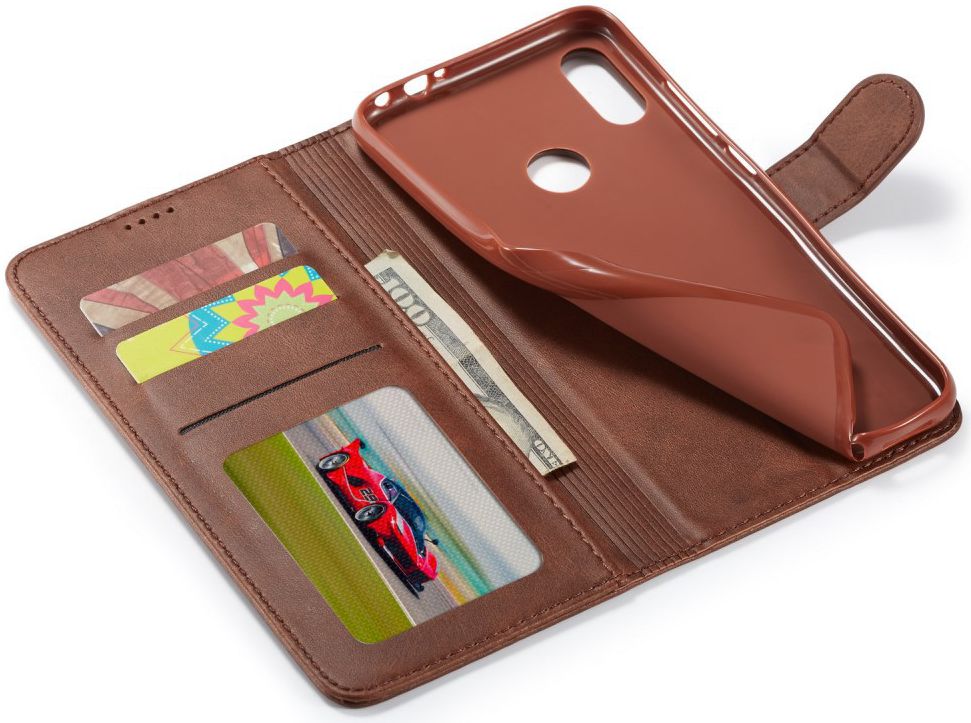 Xiaomi Redmi Note 7 Portemonnee Flip Hoesje met Magneet Sluiting Bruin afbeelding 6
