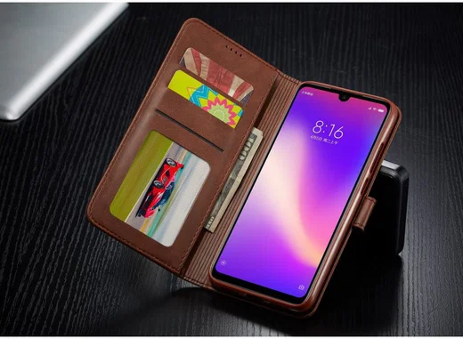 Xiaomi Redmi Note 7 Portemonnee Flip Hoesje met Magneet Sluiting Bruin afbeelding 9