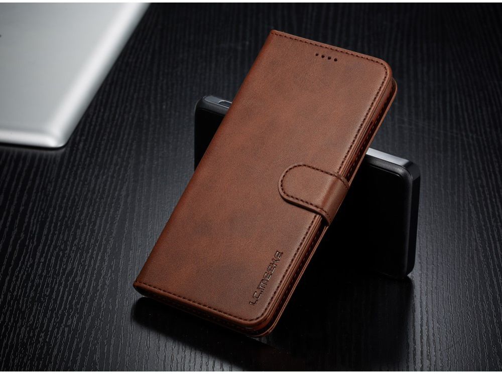 Huawei P30 Lite Portemonnee Bookcase Hoesje Magneet Sluiting Coffee afbeelding 18