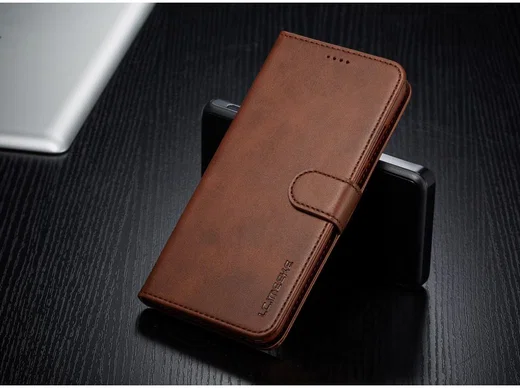Huawei P30 Lite Portemonnee Bookcase Hoesje Magneet Sluiting Coffee afbeelding 18