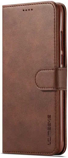 Huawei P30 Lite Portemonnee Bookcase Hoesje Magneet Sluiting Coffee afbeelding 5