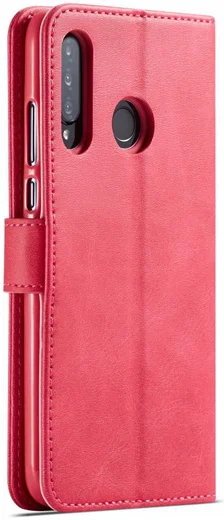 Huawei P30 Lite Portemonnee Bookcase Hoesje Magneet Sluiting Rood afbeelding 2