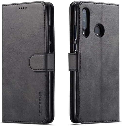 Huawei P30 Lite Portemonnee Bookcase Hoesje Magneet Sluiting Zwart afbeelding 4