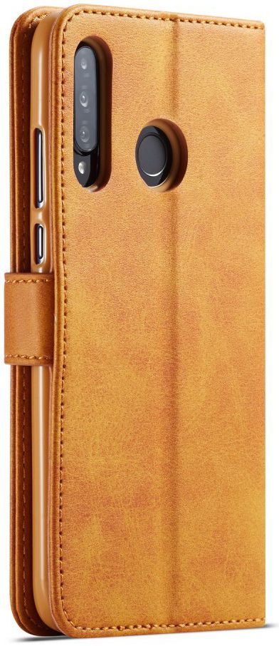 Huawei P30 Lite Portemonnee Bookcase Hoesje Magneet Sluiting Bruin afbeelding 1