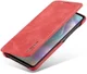 Huawei P30 Retro Style Kaarthouder Bookcase Hoesje Rood afbeelding 1