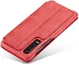 Huawei P30 Retro Style Kaarthouder Bookcase Hoesje Rood afbeelding 5