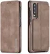 Huawei P30 Retro Style Kaarthouder Bookcase Hoesje Coffee afbeelding 2