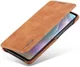 Huawei P30 Retro Style Kaarthouder Bookcase Hoesje Bruin afbeelding 1