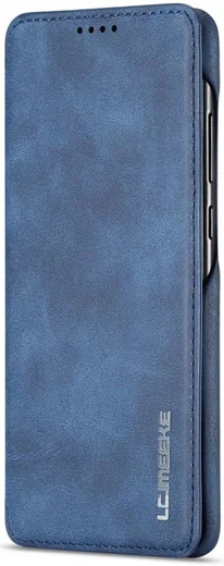 Huawei P30 Retro Style Kaarthouder Bookcase Hoesje Blauw afbeelding 6