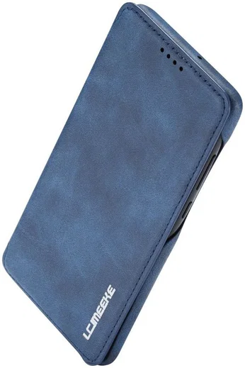 Huawei P30 Retro Style Kaarthouder Bookcase Hoesje Blauw afbeelding 8