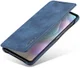 Huawei P30 Retro Style Kaarthouder Bookcase Hoesje Blauw afbeelding 1