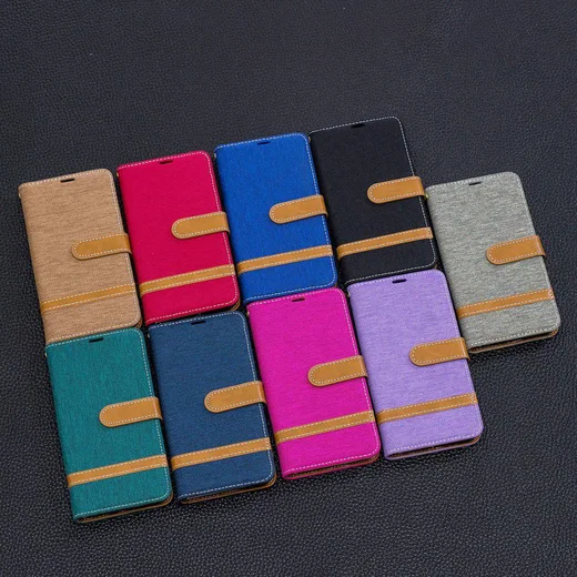 Samsung Galaxy A40 Jeans Portemonnee Hoesje Zwart afbeelding 5