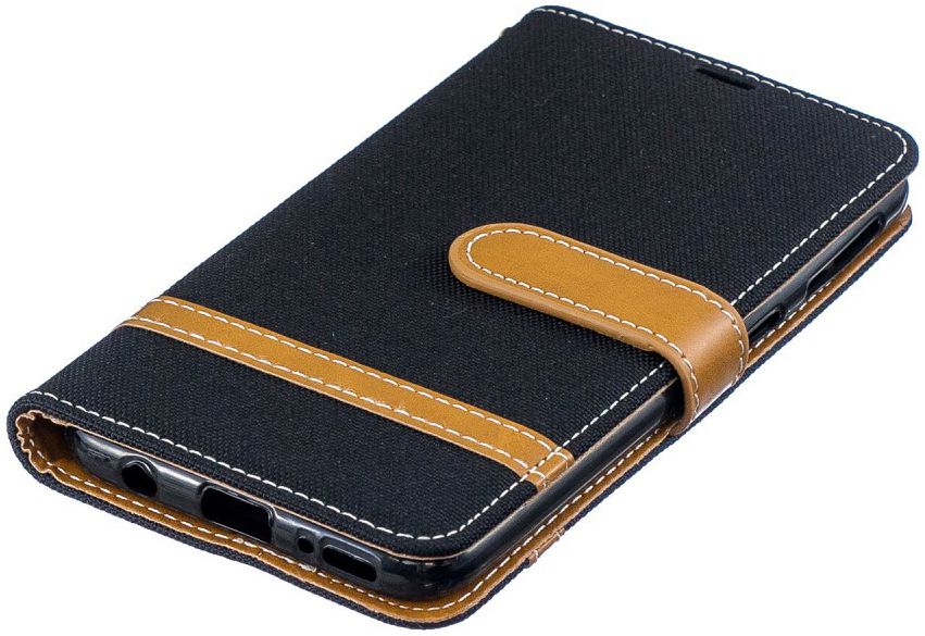 Samsung Galaxy A40 Jeans Portemonnee Hoesje Zwart afbeelding 8