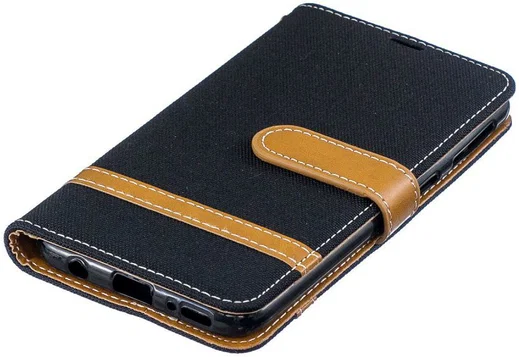 Samsung Galaxy A40 Jeans Portemonnee Hoesje Zwart afbeelding 8