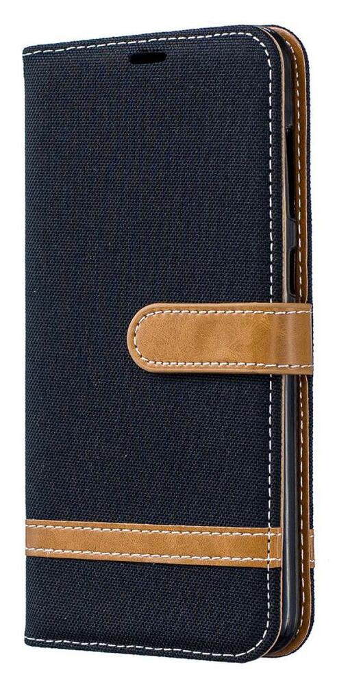 Samsung Galaxy A70 Jeans Portemonnee Hoesje Zwart afbeelding 1