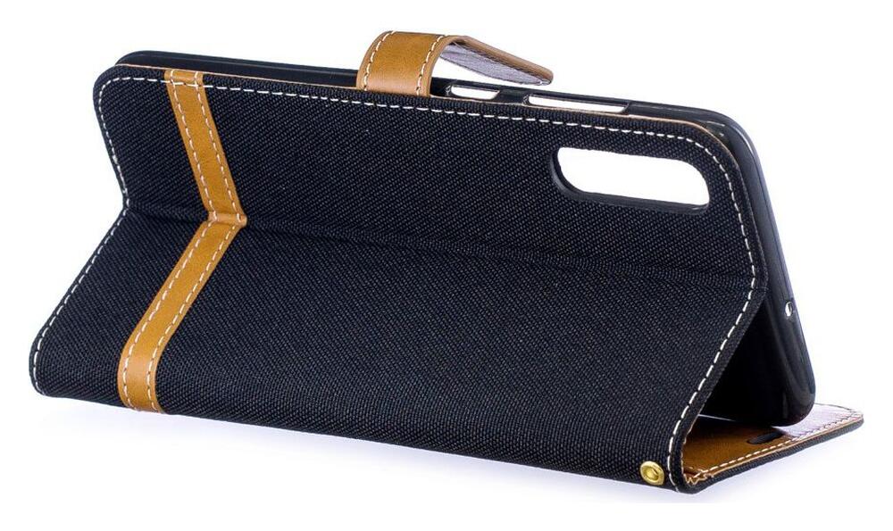 Samsung Galaxy A70 Jeans Portemonnee Hoesje Zwart afbeelding 10