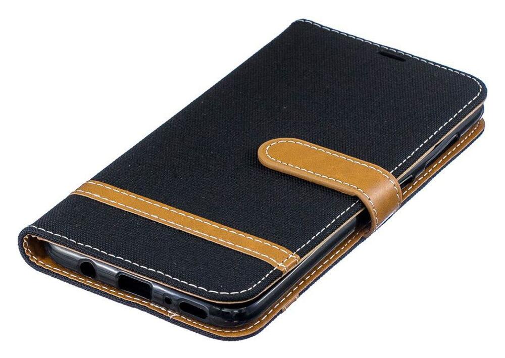 Samsung Galaxy A70 Jeans Portemonnee Hoesje Zwart afbeelding 12