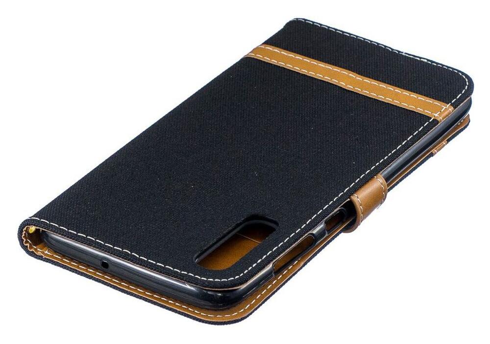 Samsung Galaxy A70 Jeans Portemonnee Hoesje Zwart afbeelding 13