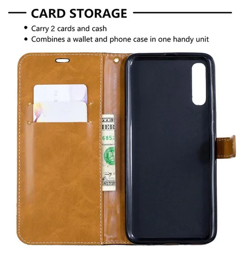 Samsung Galaxy A70 Jeans Portemonnee Hoesje Zwart afbeelding 3