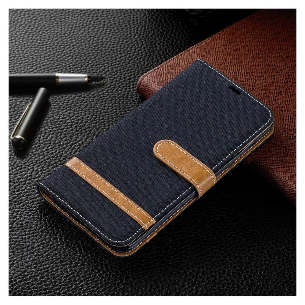Samsung Galaxy A70 Jeans Portemonnee Hoesje Zwart afbeelding 6