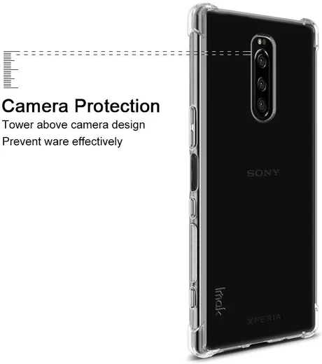 IMAK Sony Xperia 1 Hoesje TPU met Screenprotector Transparant afbeelding 9