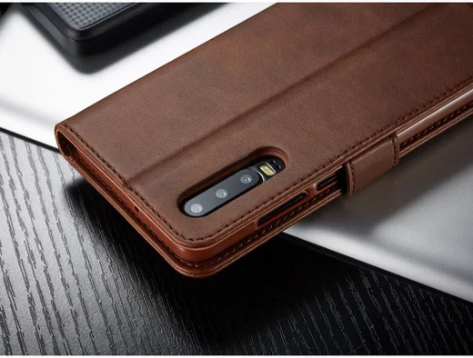 Huawei P30 Stand Portemonnee Bookcase Hoesje Coffee afbeelding 15