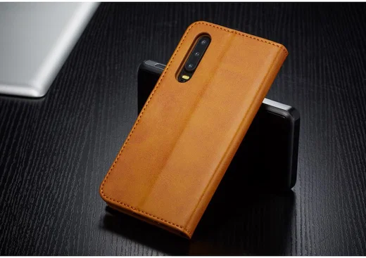 Huawei P30 Stand Portemonnee Bookcase Hoesje Bruin afbeelding 6